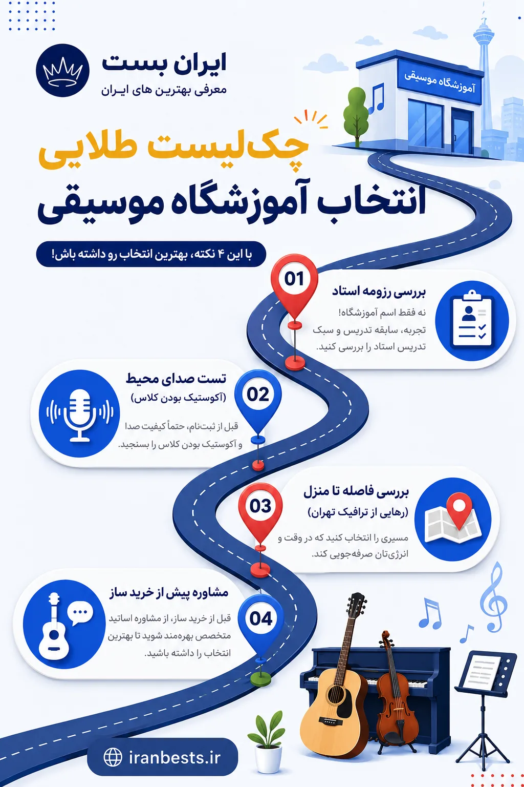 چکلیست انتخاب آموزشگاه موسیقی