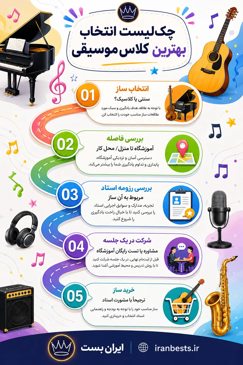 چکلیست انتخاب کلاس موسیقی