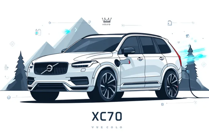 ولوو XC۷۰ هیبرید: مشخصات، قیمت و ۵ دلیل برای خرید در ۱۴۰۵ ولوو XC70 هیبرید Subject Volvo XC70 Hybrid Style Clean flat vector illustration Modern Scandinavian-inspired design Minimal and premium White background Thick black outlines Bright professional lighting No texture No 3D effects No photorealism High-end editorial vector style Color Palette White Deep Blue (#303F9F) Light Blue Very Light Gray Red (#D32F2F) only for small highlights Black only for outlines Main Composition Large Volvo XC70 Hybrid SUV centered in the image Front three-quarter angle view Modern LED headlights Elegant hybrid crossover proportions Clean aerodynamic body lines Large alloy wheels illustrated in flat vector style Hybrid energy glow represented with light-blue electric lines Battery icon and eco-energy symbols integrated subtly around the vehicle Minimal Scandinavian mountains and road elements in the background Small charging symbol and leaf icon as secondary elements Balanced and symmetrical composition Vehicle as the dominant focal point Layout Large white empty space around the car Bottom section reserved for title Crown logo icon centered above text (same style as reference) Only one text line at the bottom Bottom Text ولوو XC70 هیبرید Typography Persian font similar to Yekan Bold Small size Dark navy color No shadow No border Center aligned Restrictions No people No characters No watermark No English text No additional labels No logos on vehicle grille No realistic rendering No cluttered background Visual Feeling Premium, futuristic, eco-friendly, Scandinavian, trustworthy, modern automotive editorial illustration suitable for Iran Bests website. سبک و رنگ بندی مثل تصویر پیوست باشه
