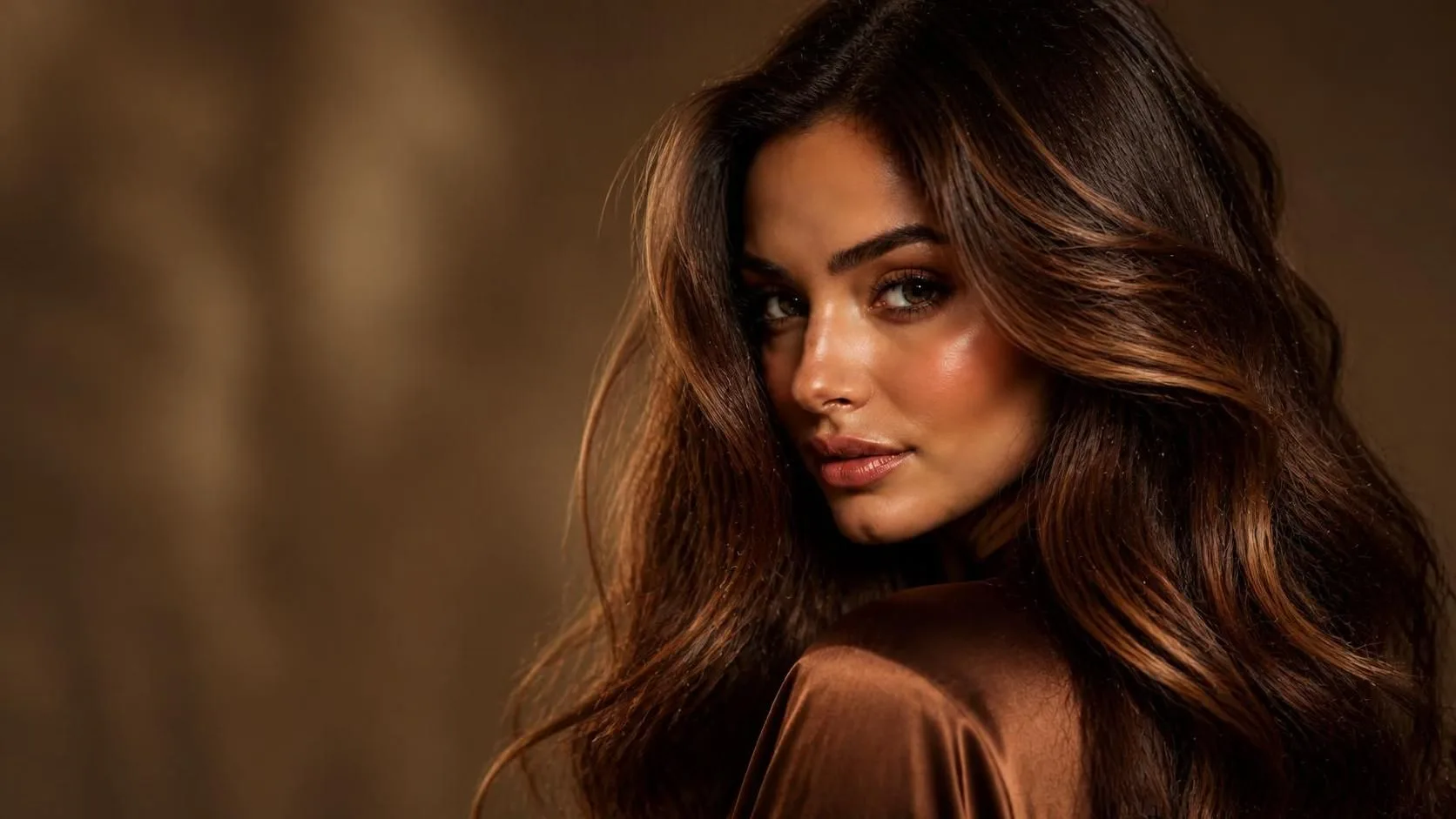 قهوهای عسلی تیره (Dark Honey Brunette)؛ بازی با نور در لابهلای موها
